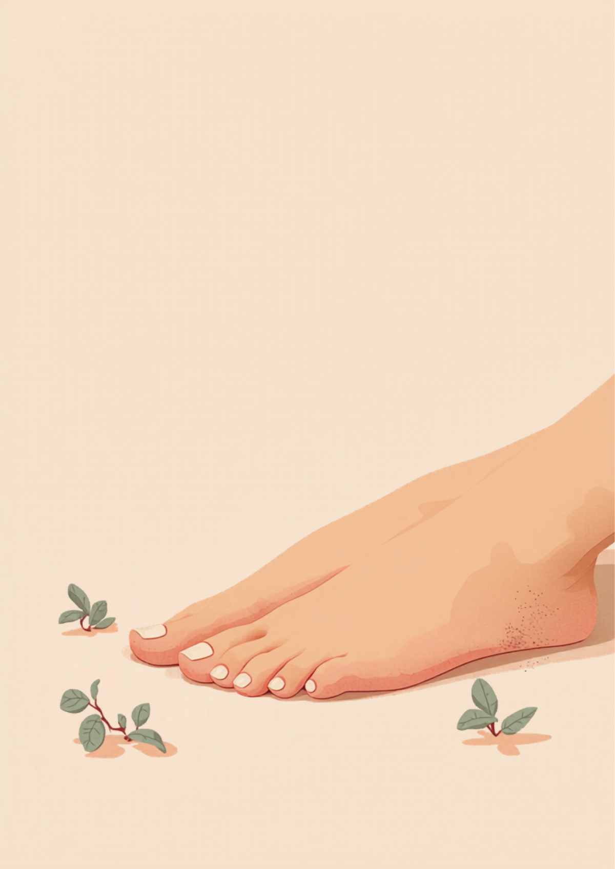 pieds nus sains entourés d'eucalyptus — guide crème talons crevassés basic.