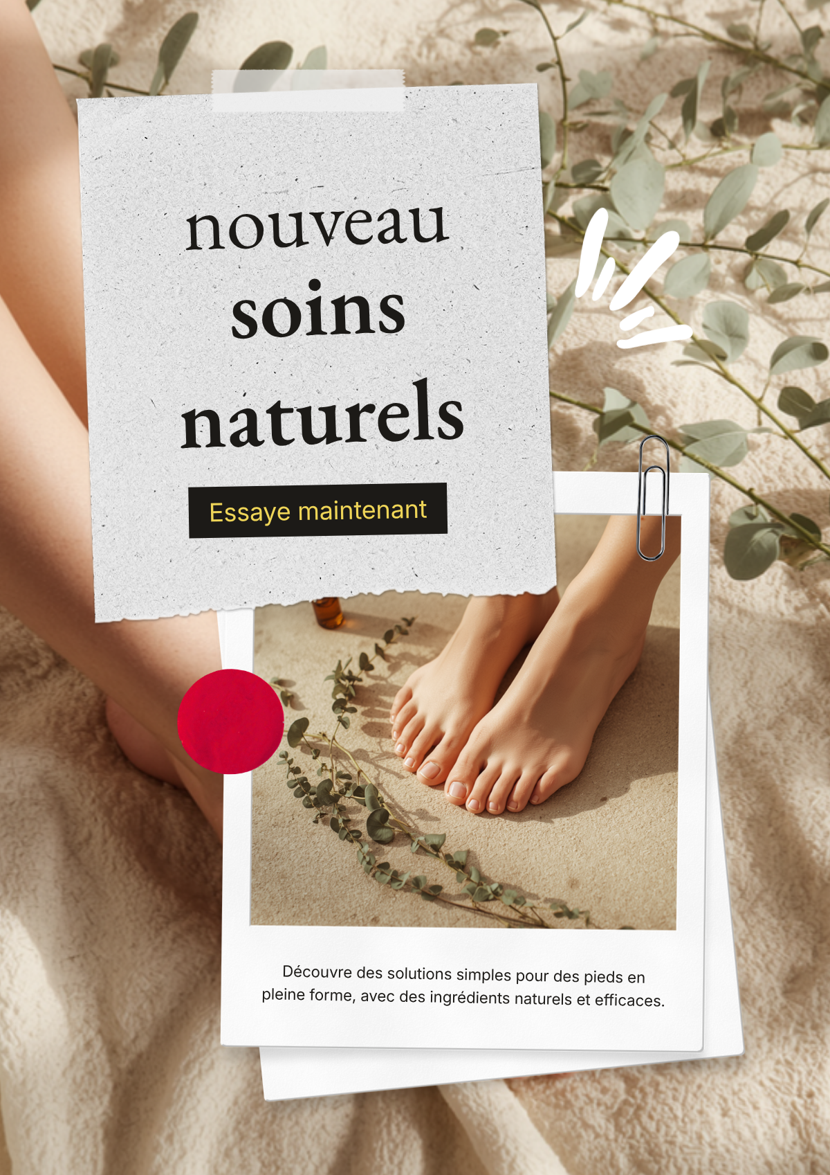 Soin pieds naturel — routine basic. avec huiles végétales bio