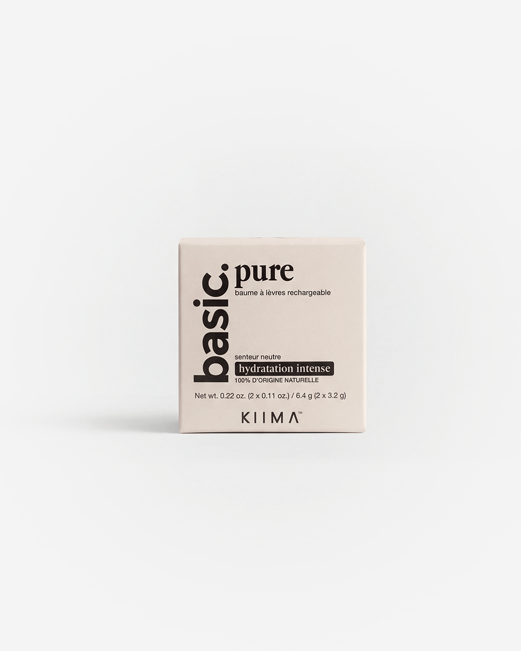 Pure baume à lèvres rechargeable basic. - pack 2 recharges packaging crème