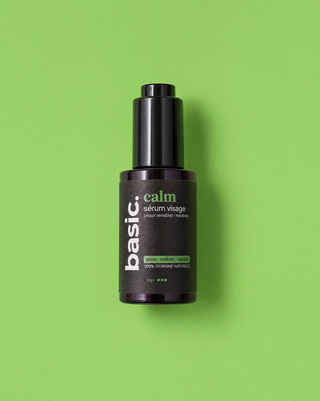 sérum visage CALM basic. - flacon soin naturel peau sensible